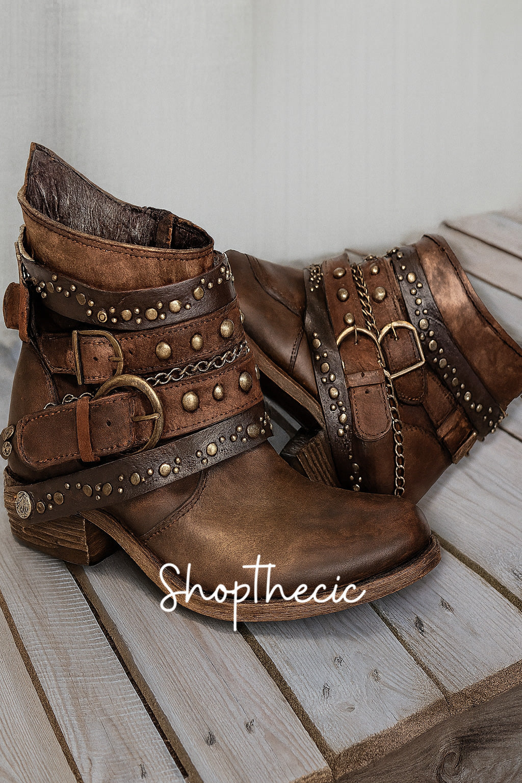 Steam Age Heavy Industry Low Heel Rivet Ankle Boots