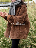 Merard stand-up collar mid-length lamb wool coat