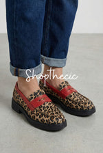 Mocassini con tacco basso e punta tonda leopardati My Way