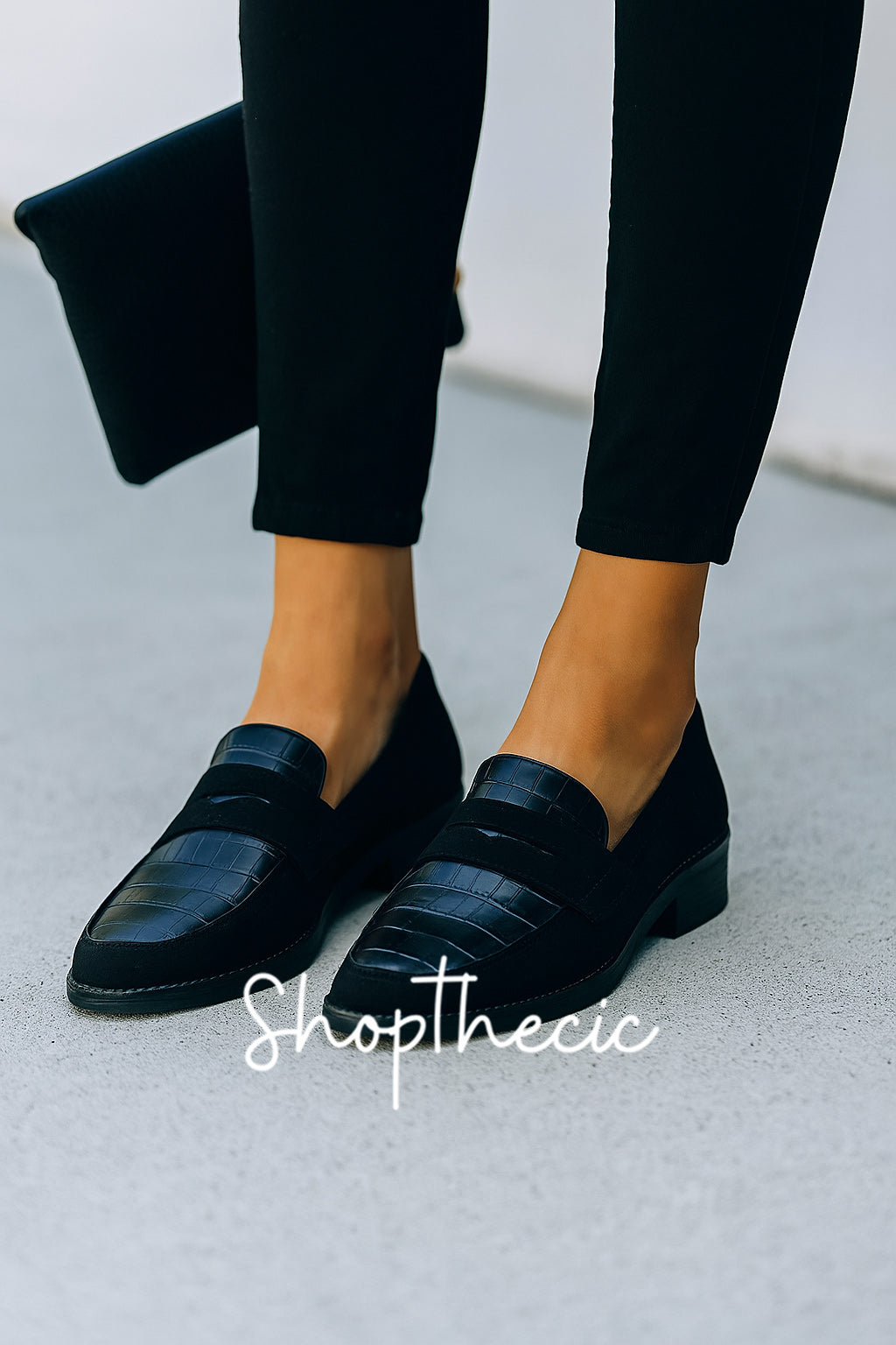 Scarpe mary jane nere con motivo coccodrillo