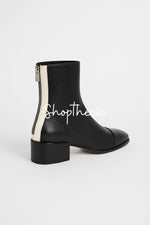 Bottes à talons mi-hauts colorblock à bout carré Maverick modernes