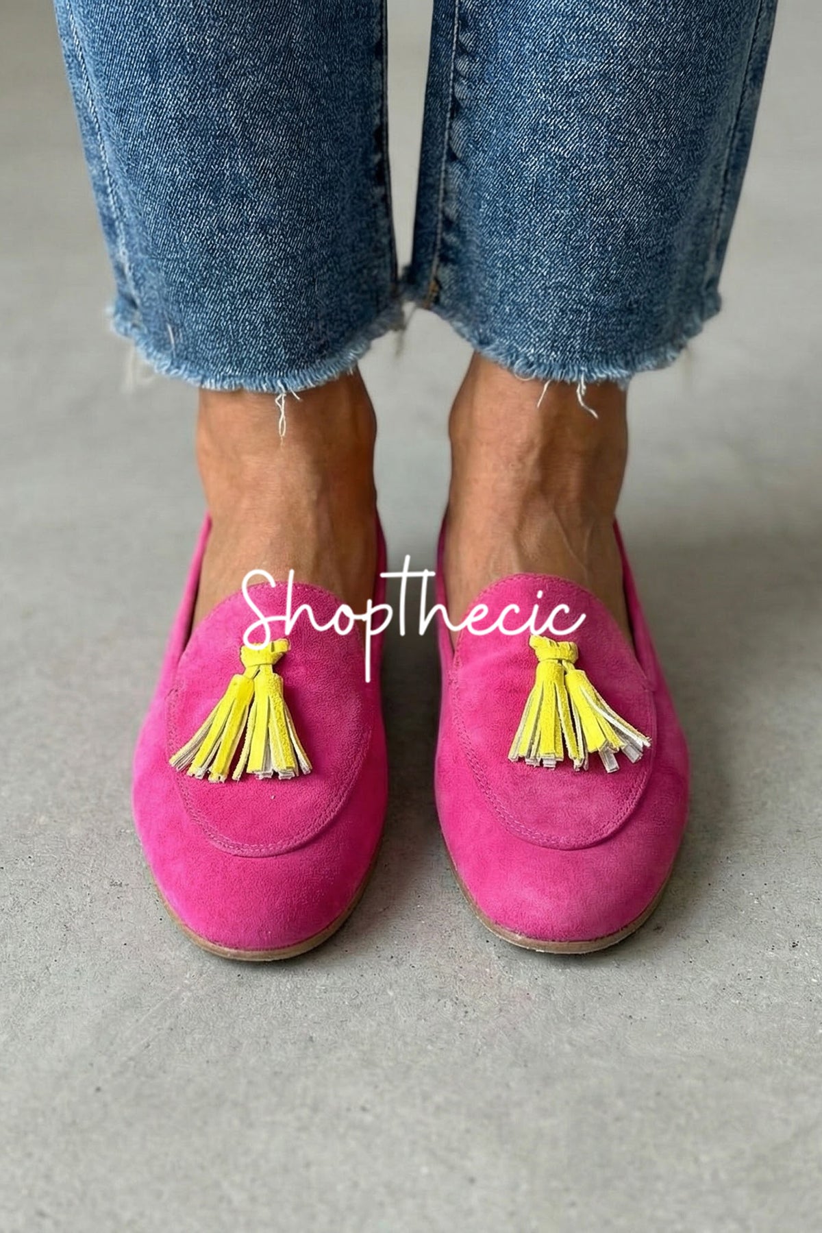 Scarpe slip-on con nappe viola a punta bassa