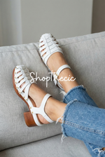 Cushioned openwork studded chunky high-heeled sandals