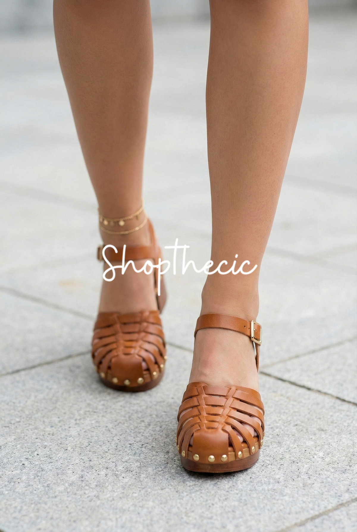 Cushioned openwork studded chunky high-heeled sandals