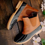 Bottines imperméables à enfiler imprimées léopard