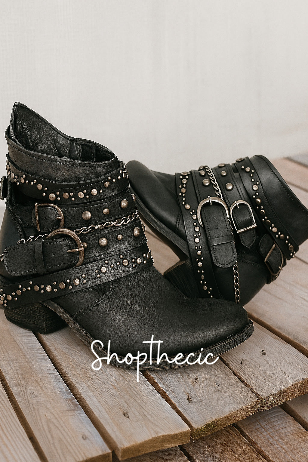 Steam Age Heavy Industry Low Heel Rivet Ankle Boots