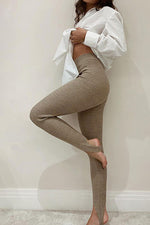 Knitted Ribbed Yoga Long Sports Leggings Pants