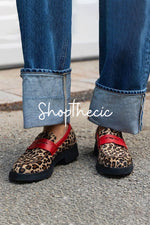 Mocassini con tacco basso e punta tonda leopardati My Way