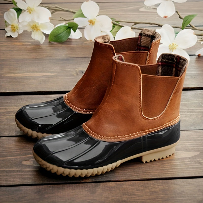 Bottines imperméables à enfiler imprimées léopard