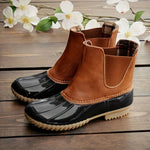 Bottines imperméables à enfiler imprimées léopard