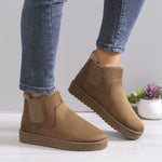 Plus Fleece Snow Slip On Flat Ankle Boots