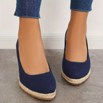 Slip On Platform Espadrilles Wedge Heels Sandals