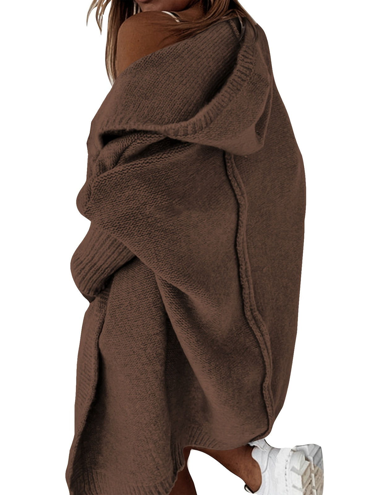 Übergroße Strickjacke mit Kapuze