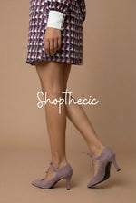 Scarpe con tacco a spillo a punta, con cinturini viola lavanda