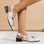 VintageDouble Buckle Straps Leather Oxfords