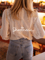 Botticelli’s Veil V Neck Lace Blouse