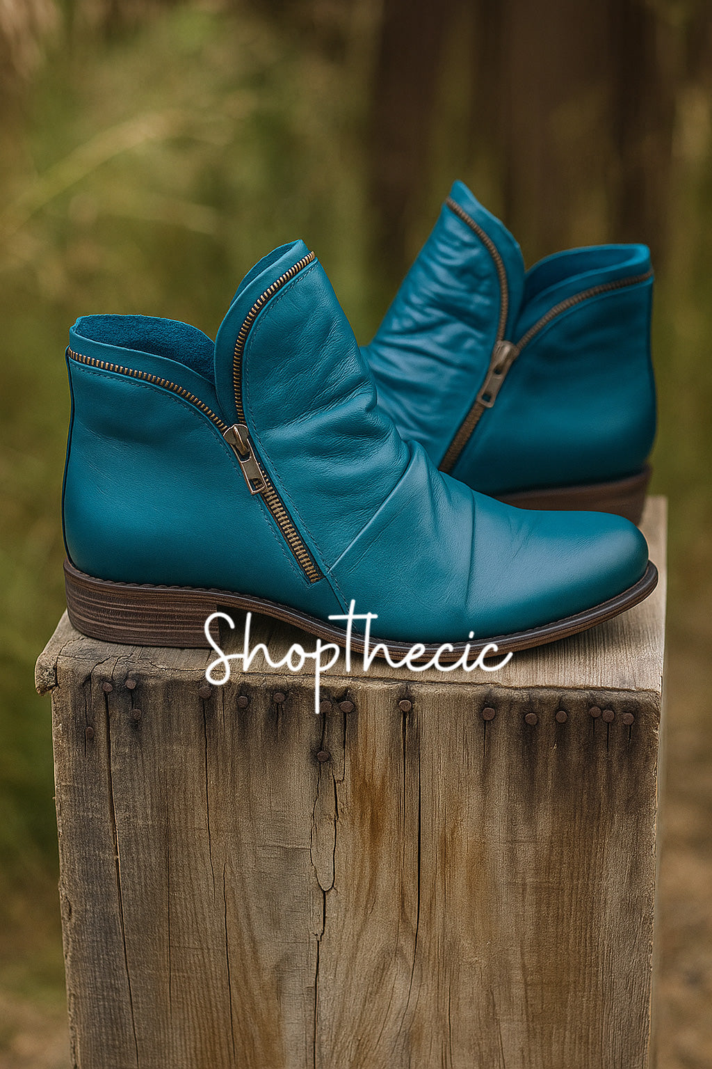 Flat pointed-toe rubbed-color side zipper Chelsea boots - Classic Restock