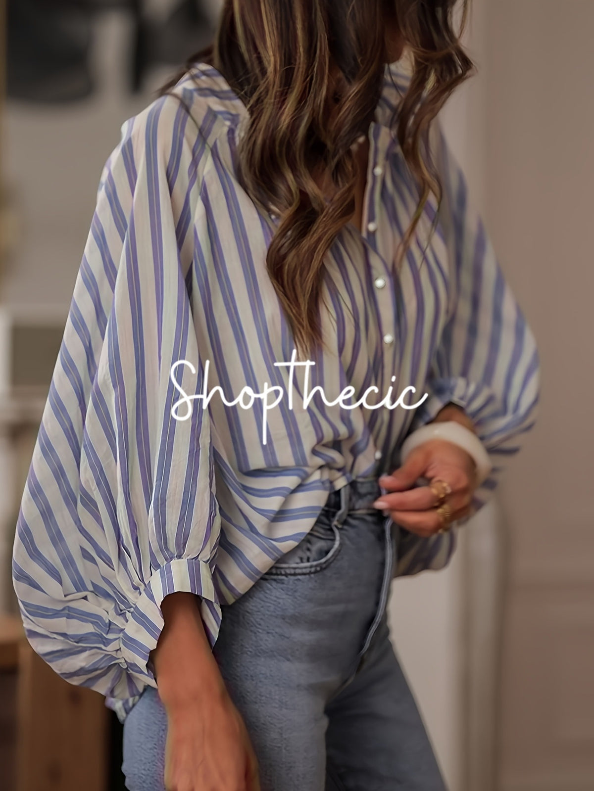 Alhambra Afternoon Stripe Print Blouse
