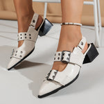 VintageDouble Buckle Straps Leather Oxfords