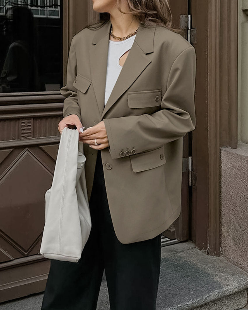 Locker sitzender Vintage-Blazer mit vier Taschen