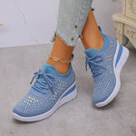 Rhinestones Woven Upper Hidden Heel lightweight walking shoes