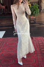 A Bold Pause Lace Gown