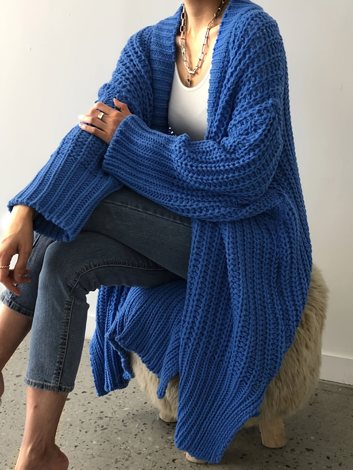 Rainy Day Refuge chunky knit long cardigan