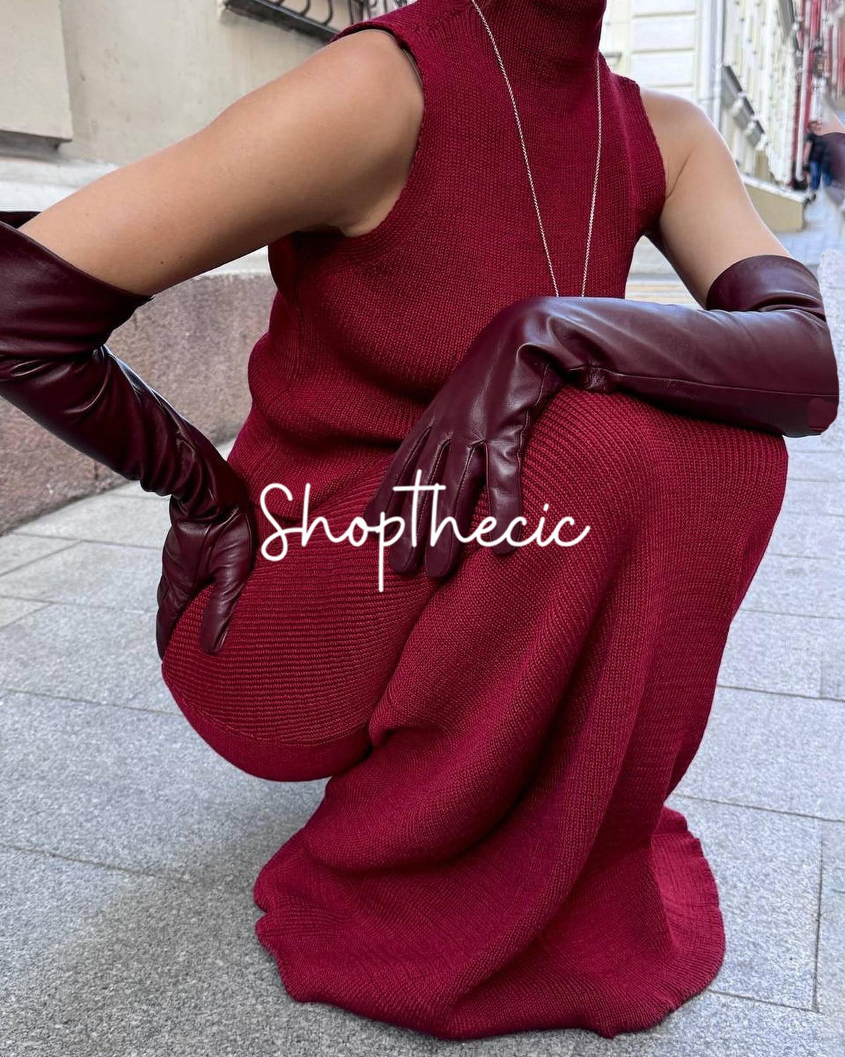 Sleeveless turtleneck knitted vest bodycon maxi skirt set