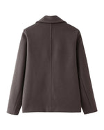 Double-breasted wool lapel long-sleeved cropped coat