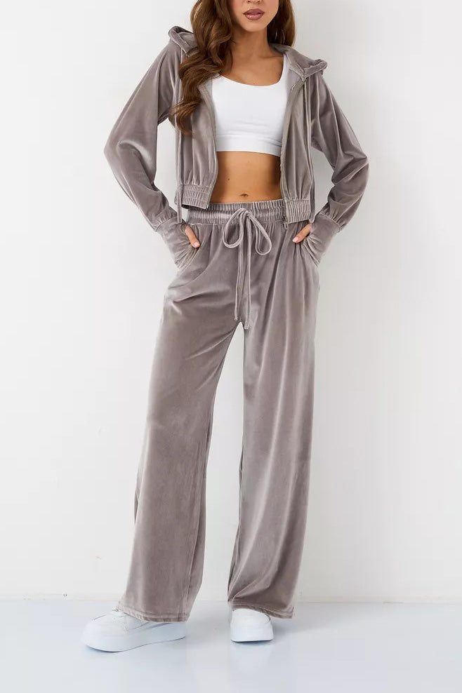 Street Minimalism Fleece hooded sweatshirt and sweatpants two-piece set