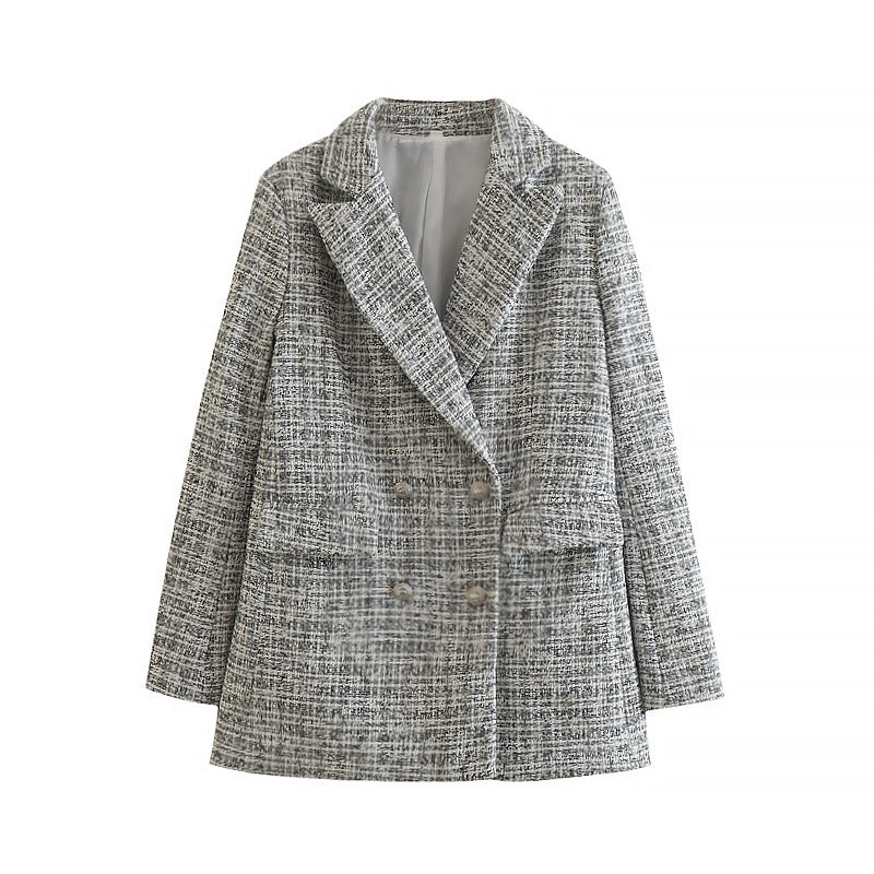 Tweed-Blazer, Vintage-Zweireiher-Mantel