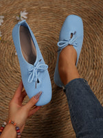 Mesh breathable round toe lace-up flat shoes