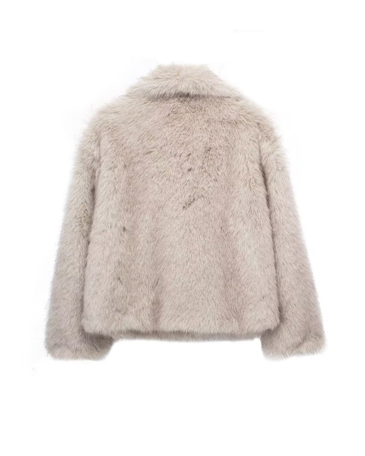 Arctic Embrace Cropped Large Lapel Plush Jacket