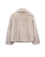 Arctic Embrace Cropped Large Lapel Plush Jacket