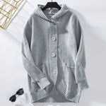 Vintage Loose Button Hooded Knit Cardigan Jacket