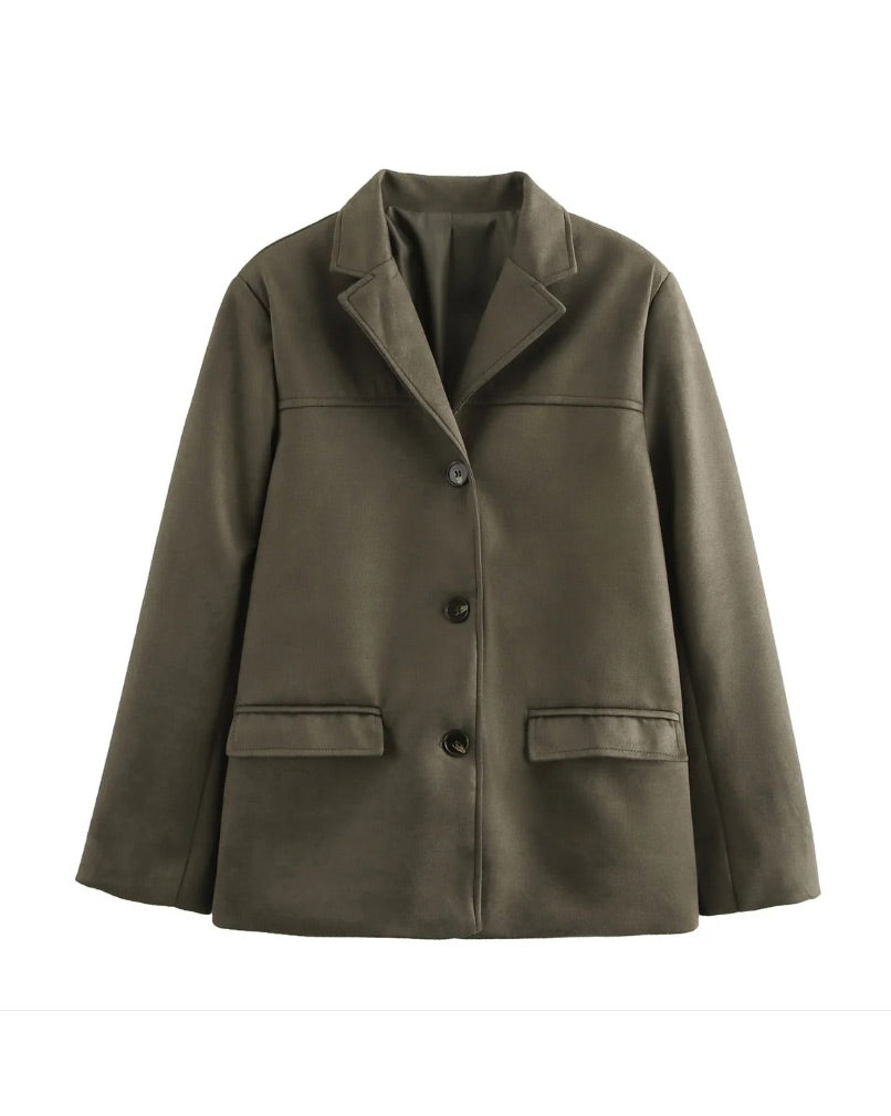 Old Hollywood Glam suede midi jacket