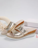 Sandales compensées en corde de chanvre à brides croisées