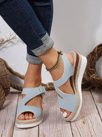 Flat Platform Peep Toe Woven Sandals