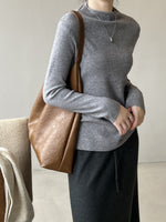 Pull demi-col roulé brossé doux au toucher