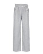 Pantalon de survêtement ample en dentelle grise à la taille