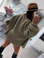 Dusk Till Dawn Loose solid color mid-length knitted cardigan