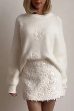 Cloud Touch floral embroidered pullover sweater