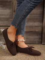 Mesh breathable round toe lace-up flat shoes