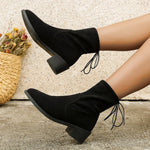 bottes à lacets en daim noir