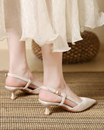 Pointed toe stilettos cone heels sandals