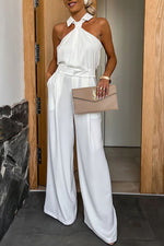 Unique Neckline Design Sleeveless Jumpsuit