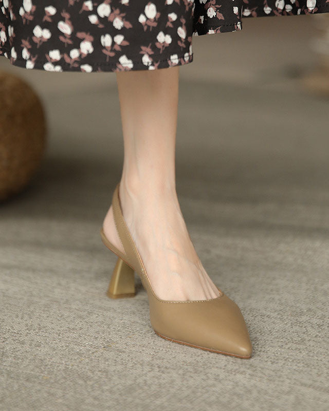 Sandalen mit Stilettoabsatz und kegelförmigem Absatz aus weichem Leder