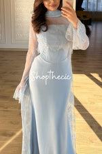 Abito in pizzo plissettato tettonico