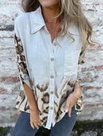 Vintage Gradient Leopard Print Shirt