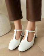 T-strap Chunky Heel Square-toe Mary Jane Shoes